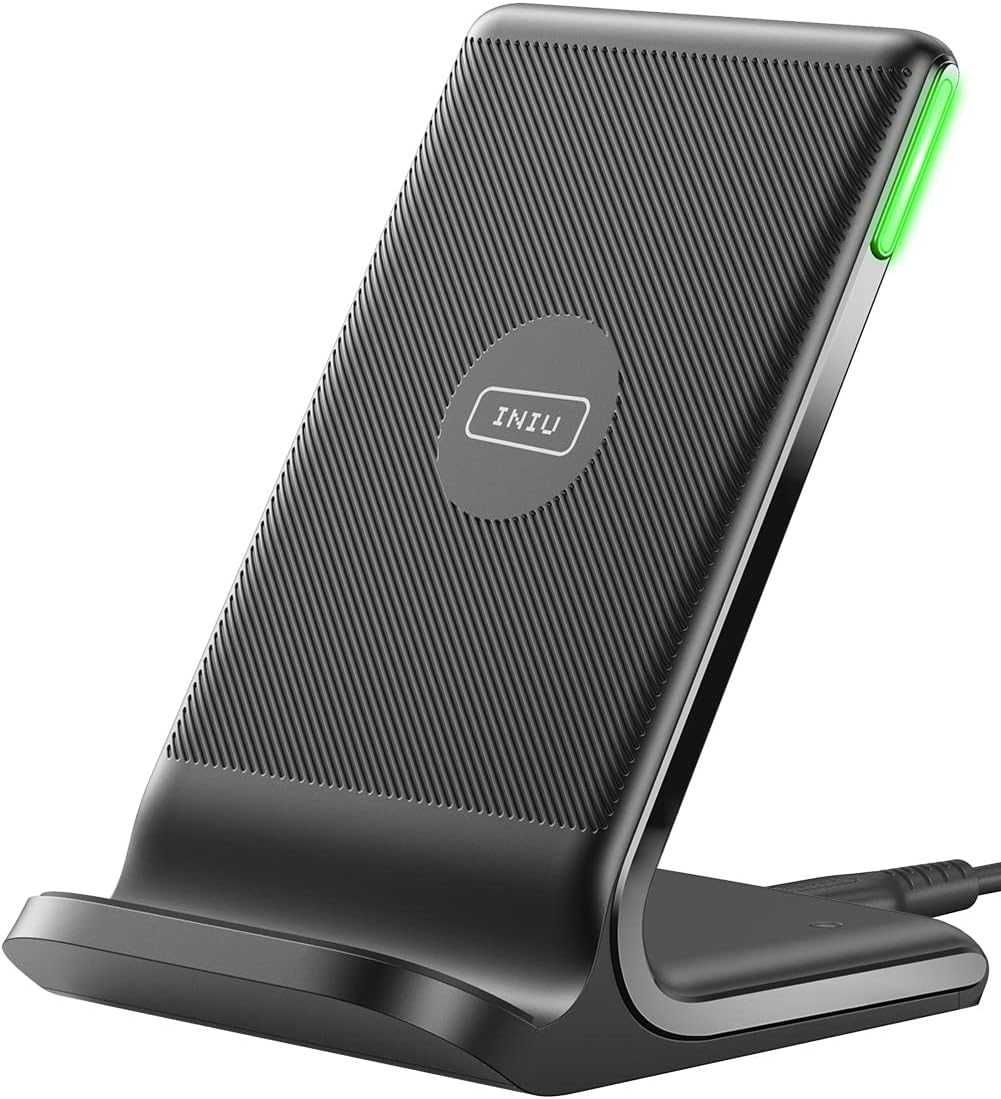 INIU Wireless Charger, 15W Fast Qi-Certified Wireless Charging Station with Sleep-Friendly Adaptive Light Compatible with iPhone 16 15 14 13 Pro XS 8 Plus Samsung Galaxy S23 S22 S21 Note 20 Google etc - Image 8