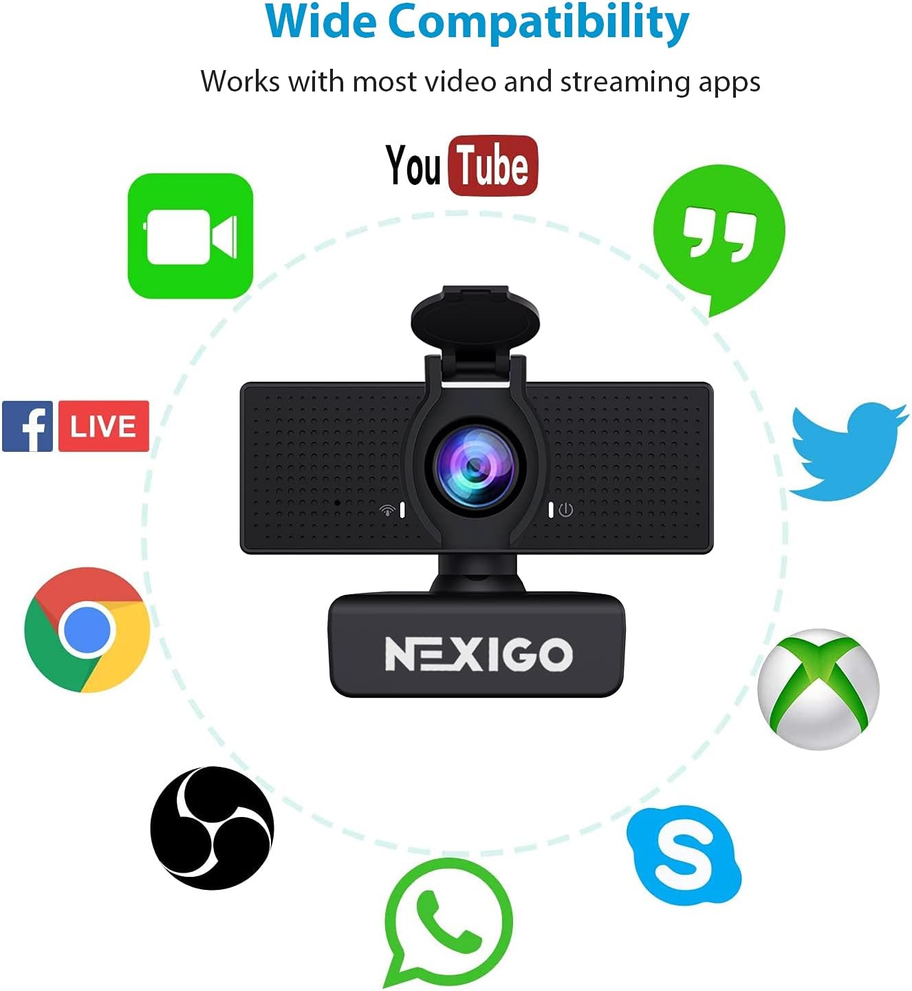 NexiGo N60 1080P Webcam with Microphone, Adjustable FOV, Zoom, Software Control & Privacy Cover, USB HD Computer Web Camera, Plug and Play, for Zoom/Skype/Teams, Conferencing and Video Calling - Image 9